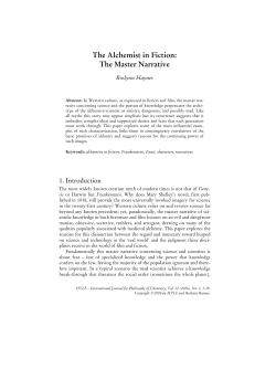 The Alchemist in Fiction: The Master Narrative