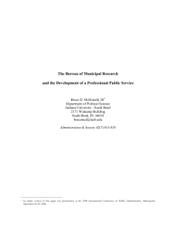The Bureau of Municipal Research and the