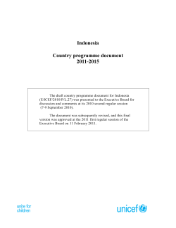 Indonesia Country programme document 2011-2015