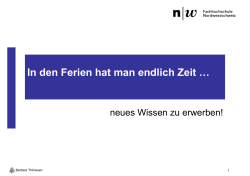 In den Ferien hat man endlich Zeit
