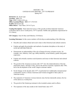 HISTORY 17B: UNITED STATES SINCE 1877