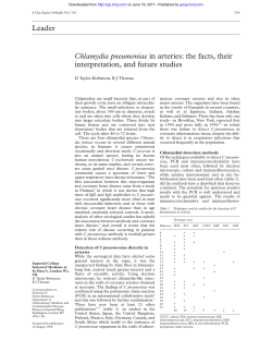 Leader Chlamydia pneumoniae in arteries: the facts, their