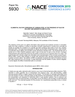 elemental sulfur corrosion of carbon steel in the