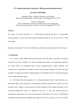 UV femtosecond laser inscribes a 300-nm