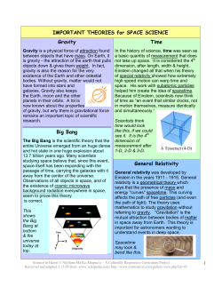 IMPORTANT SCIENCE THEORIES FOR SPACE