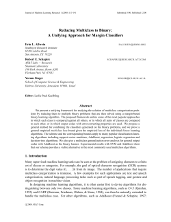 Reducing Multiclass to Binary: A Unifying Approach for Margin