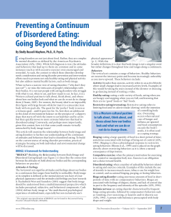 Preventing a Continuum of Disordered Eating