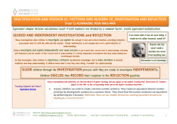 GUIDED AND INDEPENDENT INVESTIGATIONS and REFLECTION