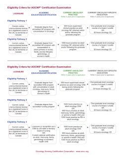 Eligibility pathways pdf - Oncology Nursing Certification Corporation