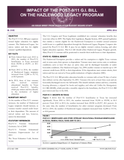 impact of the post-9/11 gi bill on the hazlewood legacy program