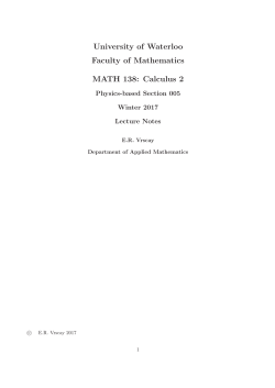 University of Waterloo Faculty of Mathematics MATH 138: Calculus 2