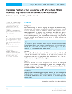 Increased health burden associated with Clostridium difficile