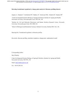 Detecting translational regulation by change point analysis