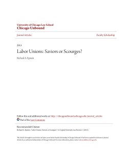 Labor Unions: Saviors or Scourges? - Chicago Unbound