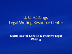 Effective Legal Writing Guide - UC Hastings College of the Law