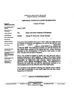 County of Union April 6, 2009 - The Union County Watchdog