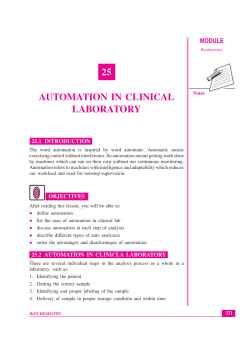 25 automation in clinical laboratory