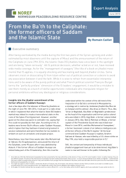 From the Ba`th to the Caliphate: The Former Officers of Saddam and