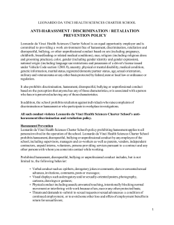 Anti-Harassment - Leonardo da Vinci Health Sciences Charter School