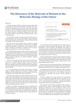 The Relevance of the Molecule of Melanin in the Molecular Biology