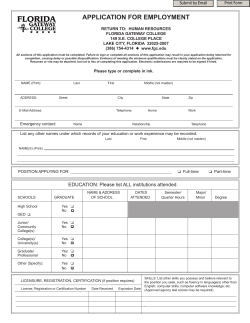 APPLICATION FOR EMPLOYMENT