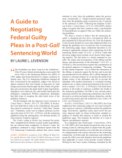A Guide to Negotiating Federal Guilty Pleas in a Post