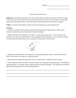 Name(s) Homeostasis and Exercise Lab Background: Your body`s