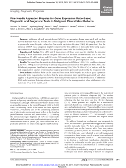Fine-Needle Aspiration Biopsies for Gene Expression Ratio