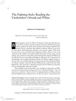 The Fighting Style: Reading the Unabomber`s Strunk and