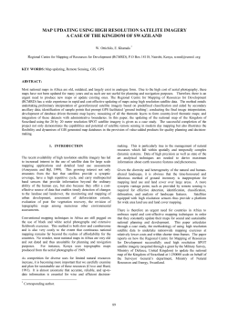 MAP UPDATING USING HIGH RESOLUTION SATELITE IMAGERY