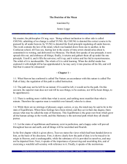 The Doctrine of the Mean translated by James Legge My master, the
