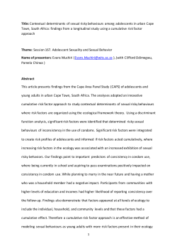 Title: Contextual determinants of sexual risky behaviours among