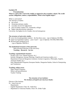 Lecture #1 - Department of English