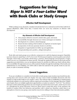 Rigor Is NOT a Four-Letter Word