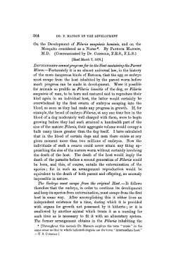 On the Development of Filaria sanguinis hominis, and on the