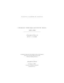 charles edward kenneth mees - National Academy of Sciences