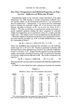 The glass temperature and related properties of polystyrene