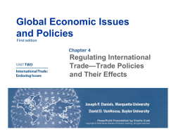 Global Economic Issues and Policies 1e, Daniels and VanHoose