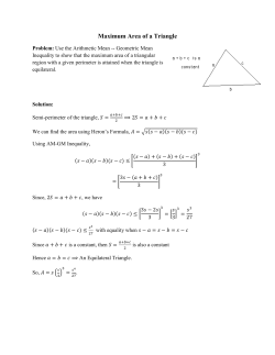 Maximum Area of a Triangle