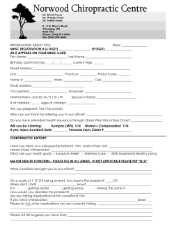 MHSC REGISTRATION - Norwood Chiropractic Centre