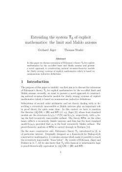 Extending the system T0 of explicit mathematics