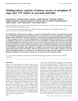 Multiparameter analysis of human oocytes at metaphase II stage