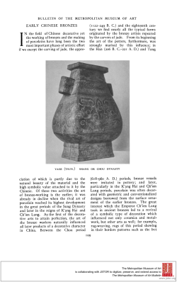 EARLY CHINESE BRONZES IN the field of Chinese