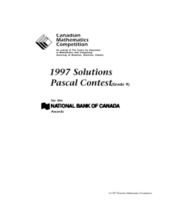 1997 - Pascal - CEMC - University of Waterloo