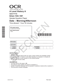 Unit H505/Y113 - Britain 1930-1997
