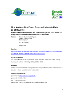 First Meeting of the Expert Group on Particulate Matter 23
