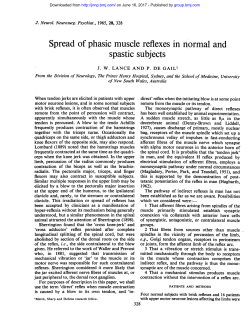 Spread of phasic muscle reflexes in normal and spastic
