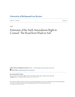 Extension of the Sixth Amendment Right to Counsel