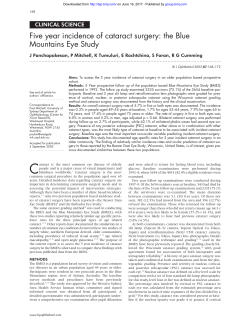 Five year incidence of cataract surgery: the Blue Mountains Eye Study