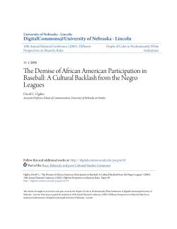 The Demise of African American Participation in Baseball: A Cultural